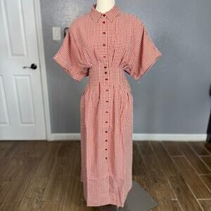 Bohme Collins Maxi Dress in Red, L